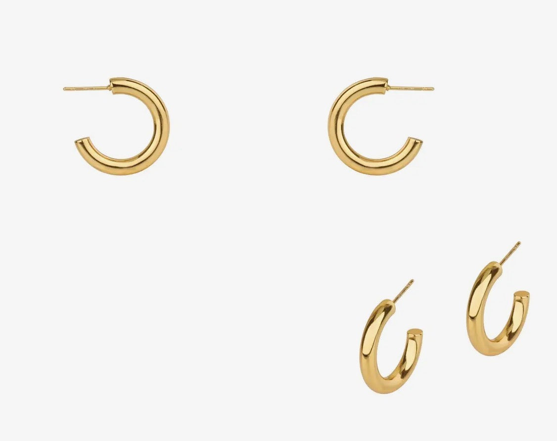 Stainless Steel 1" Gold Hoop Earring