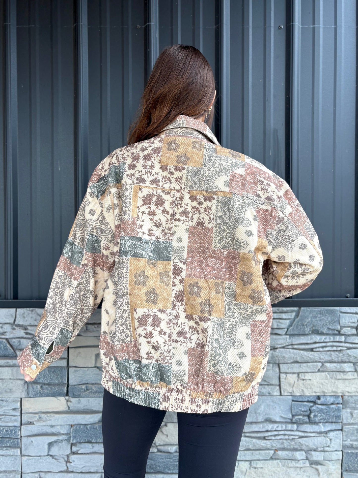 Printed Button Up Jacket