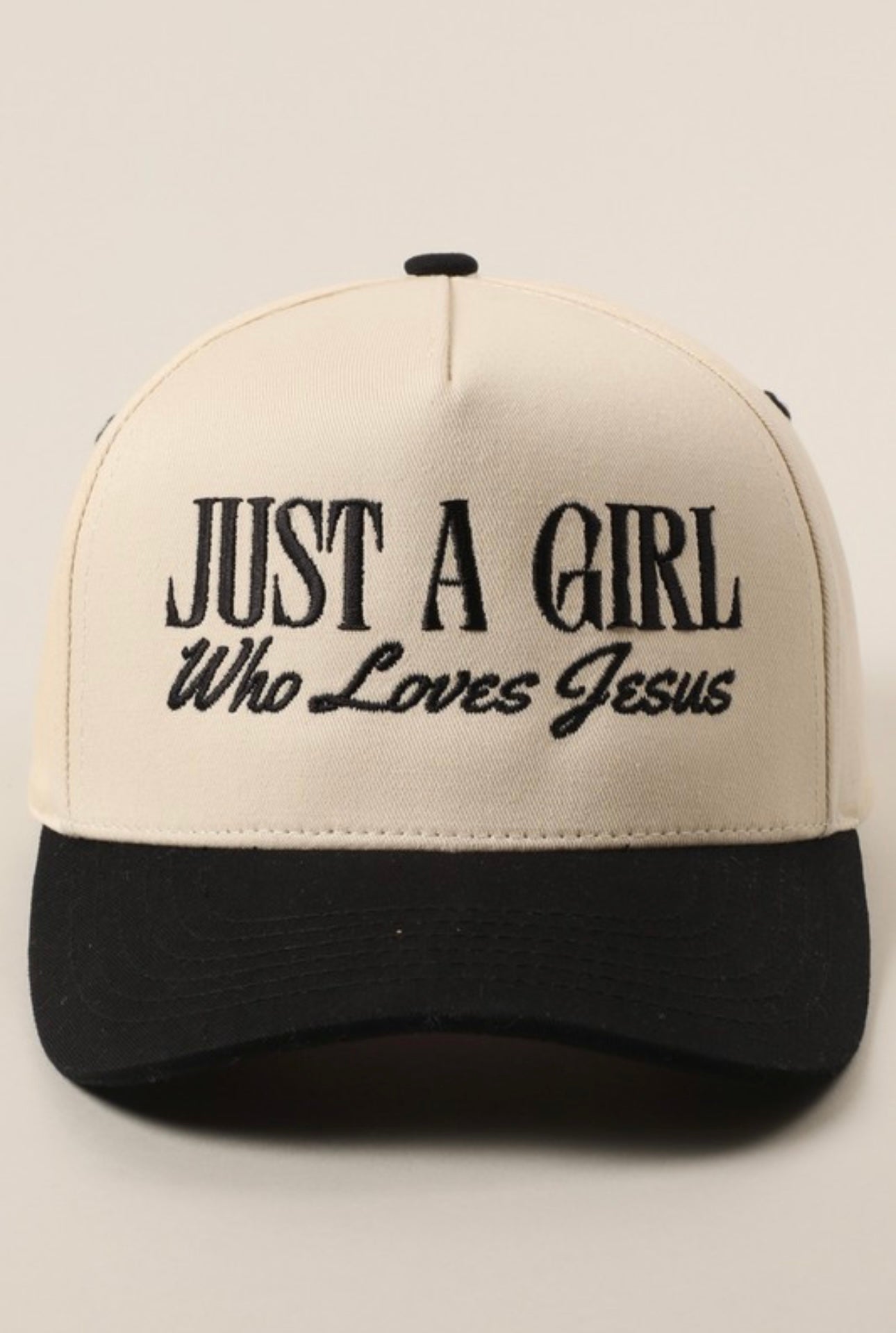 Black Just A Girl Who Loves Jesus Trucker Hat
