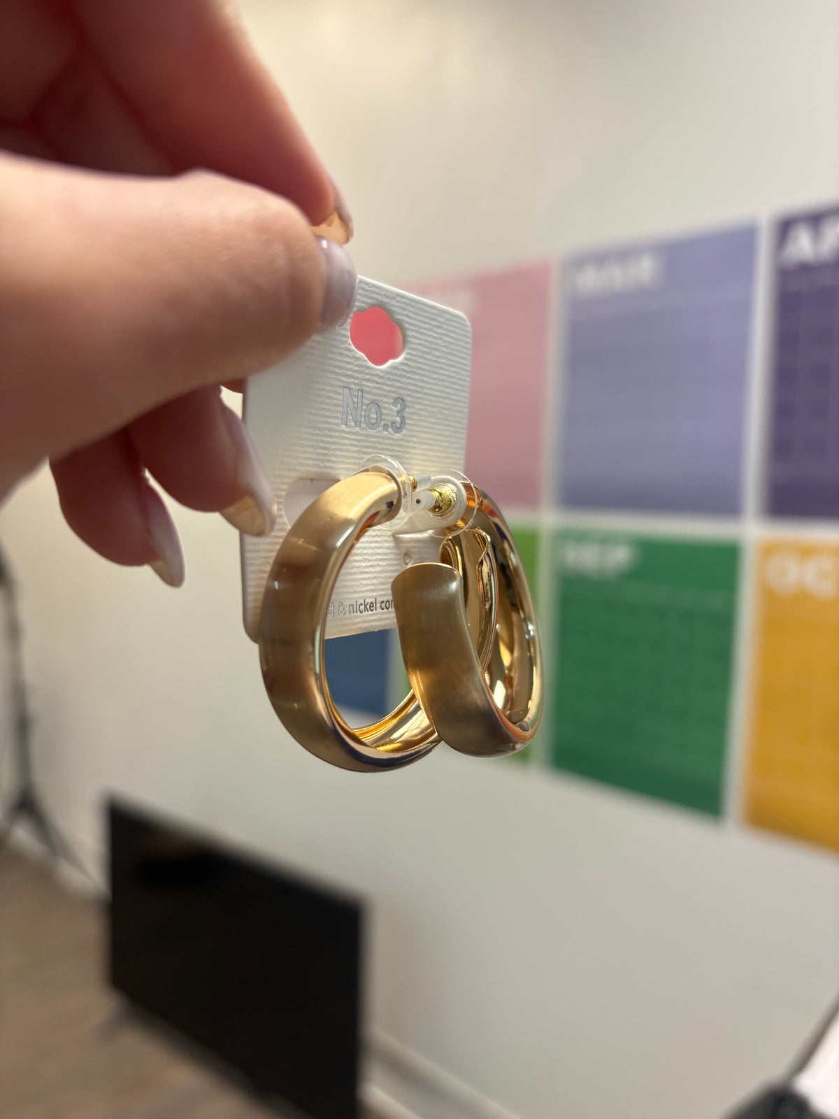 Matte Gold Hoops