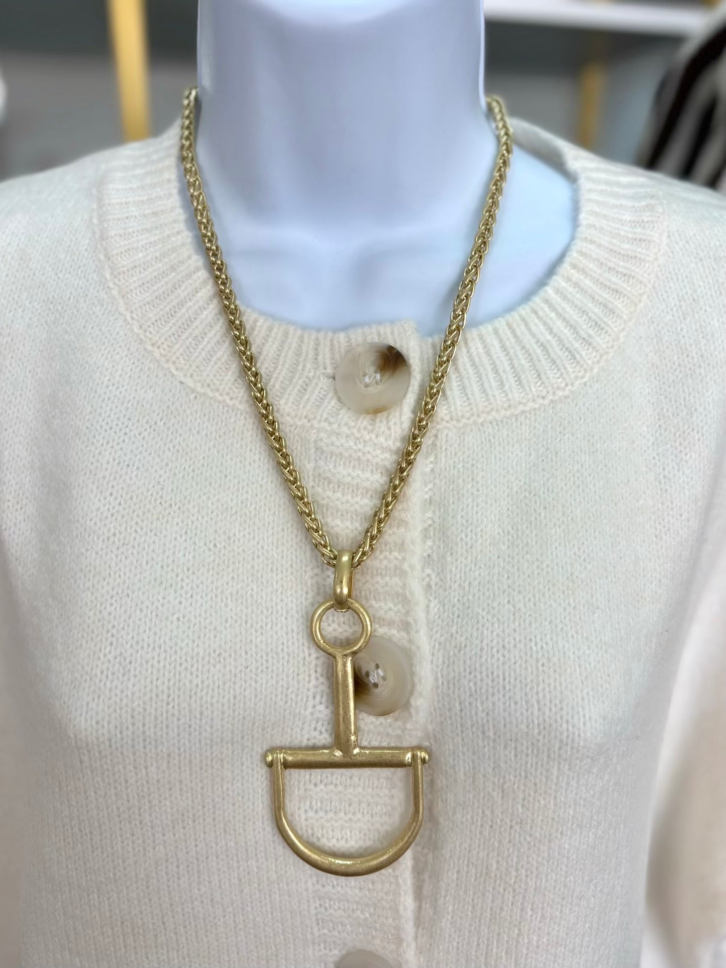 Large Gold Bit Necklace