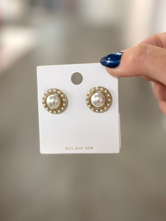 Pearl Fan Earrings