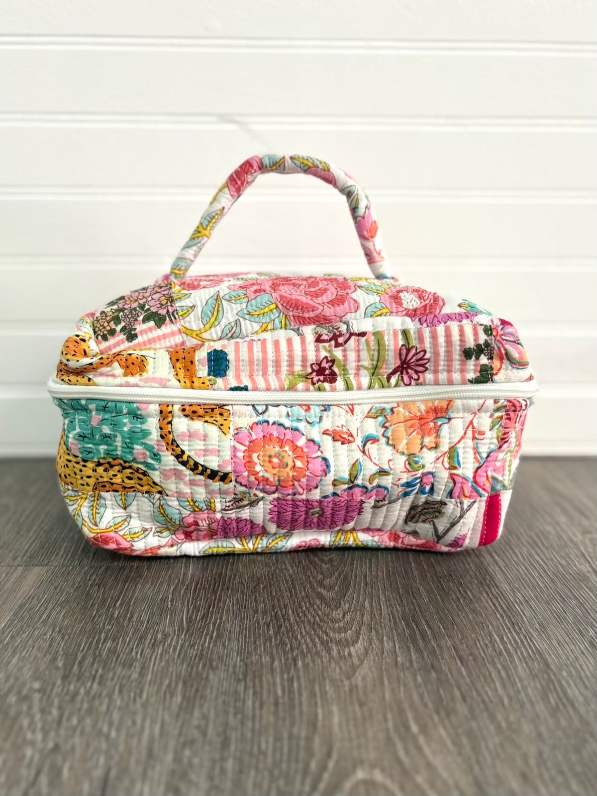 Leopard and Lilies Vanity Bag