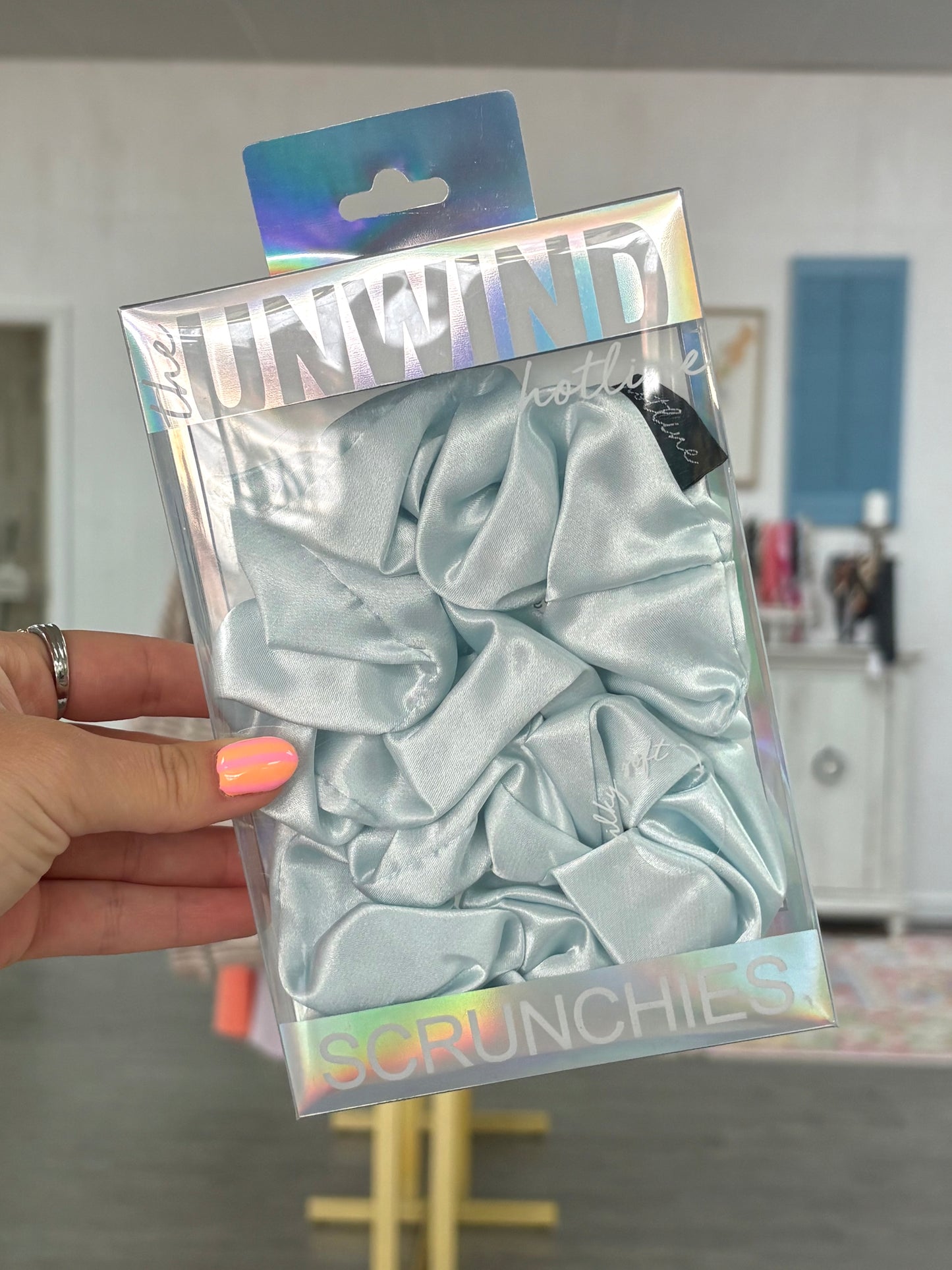Blue Silk Scrunchies