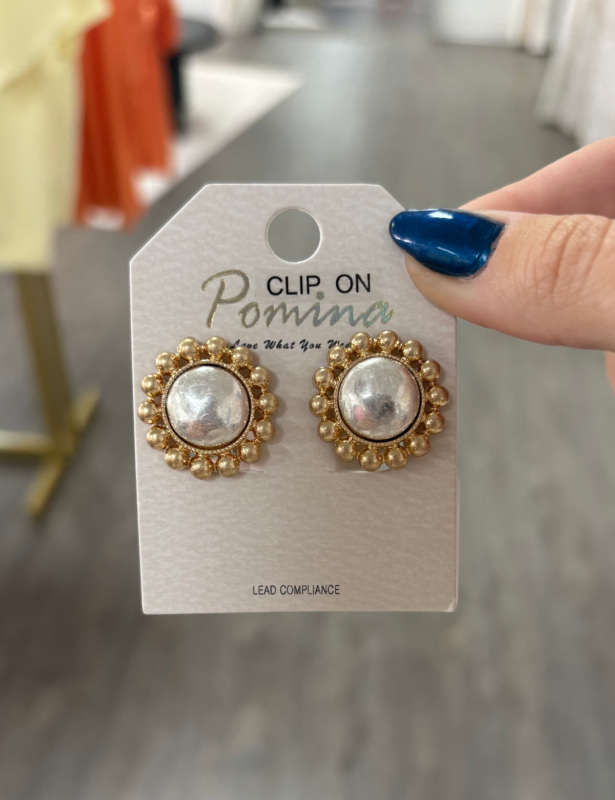 Pearl Fan Clip On Earrings