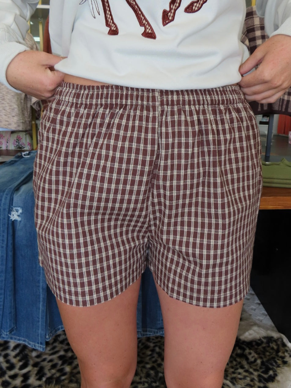 Chestnut Gingham Shorts
