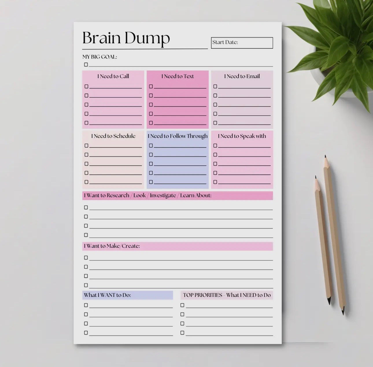 Brain Dump Notepad
