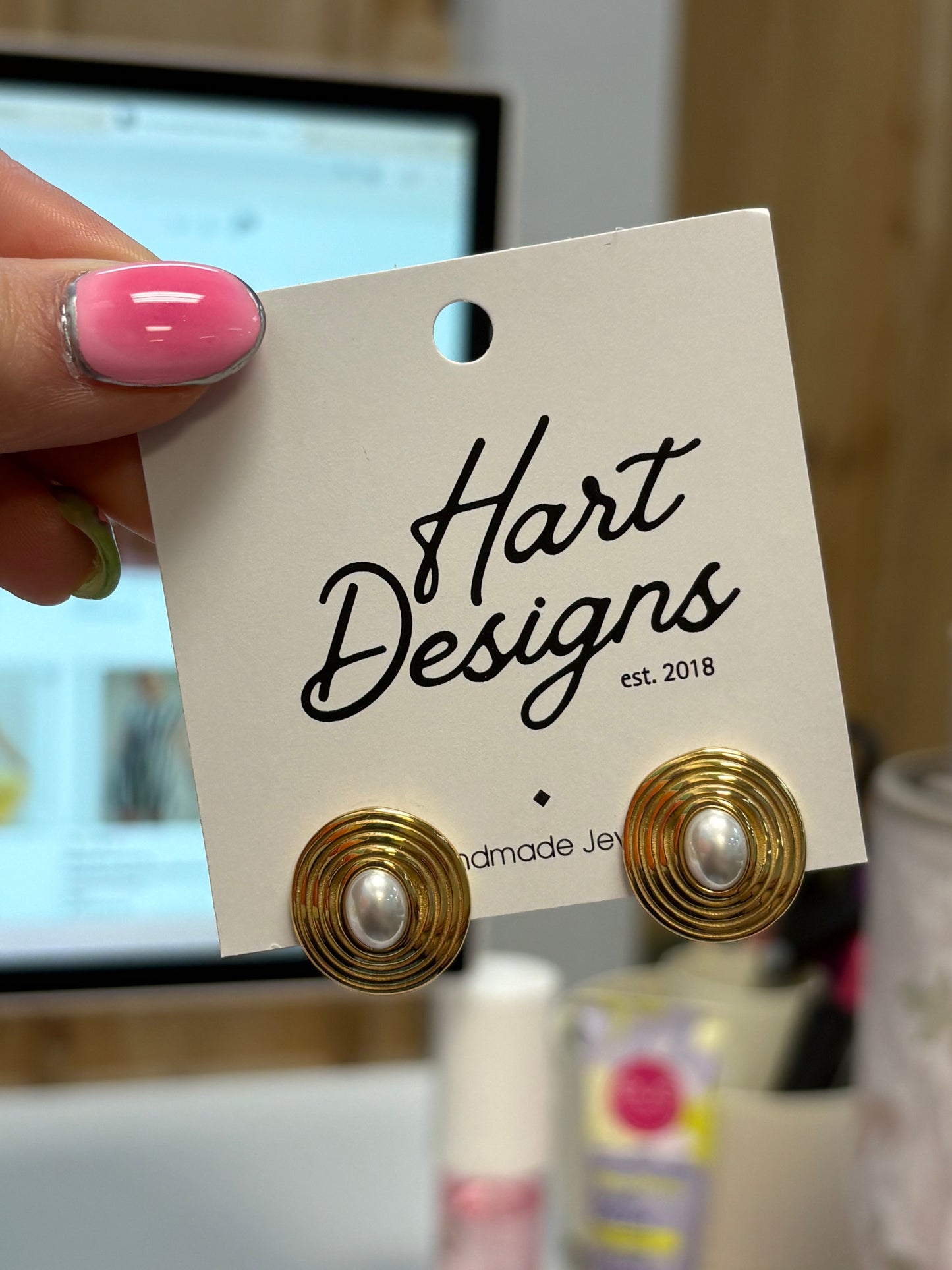 Radiant Circle Pearl Studs