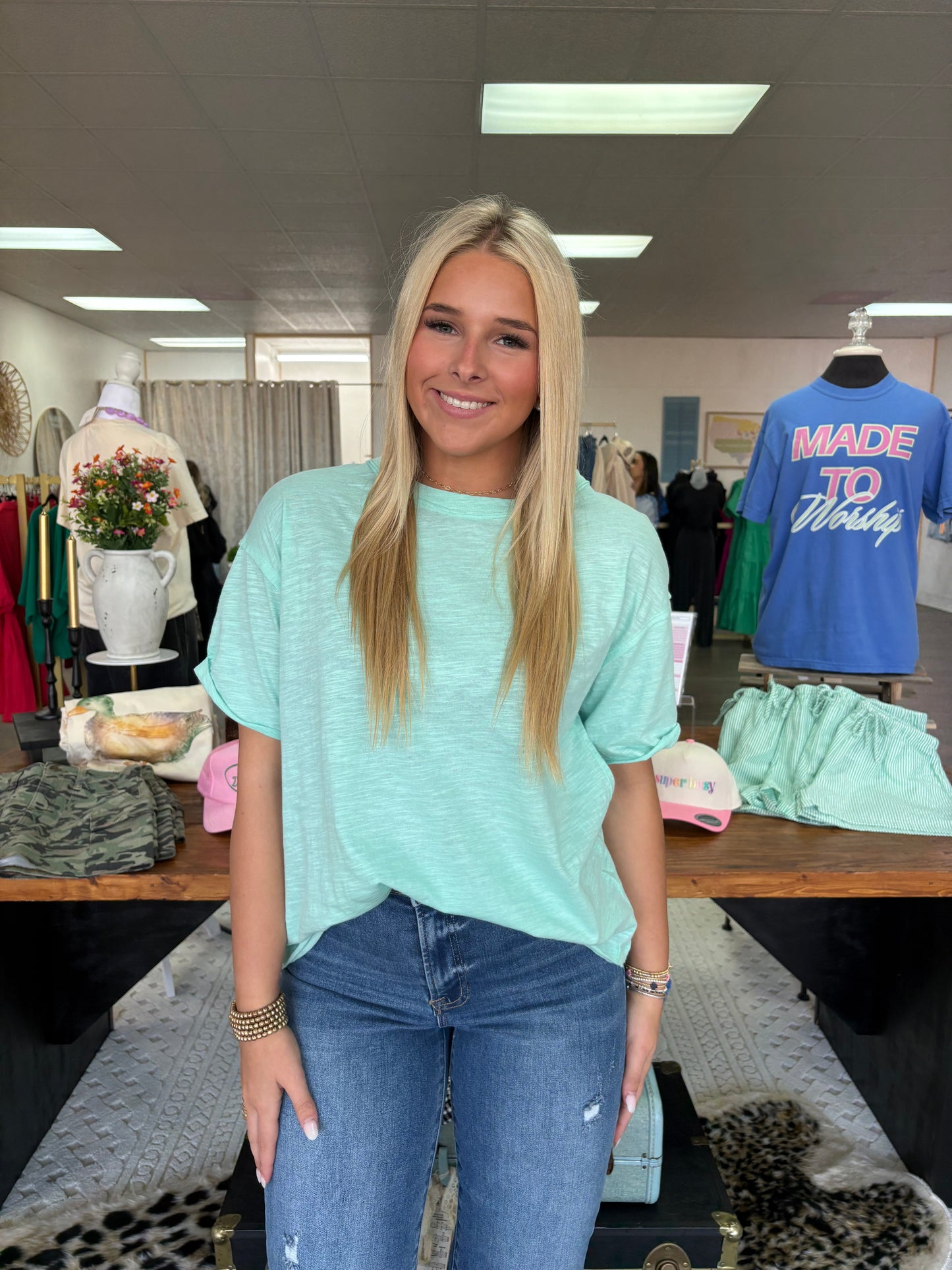 Cotton Basic Tee (Mint)