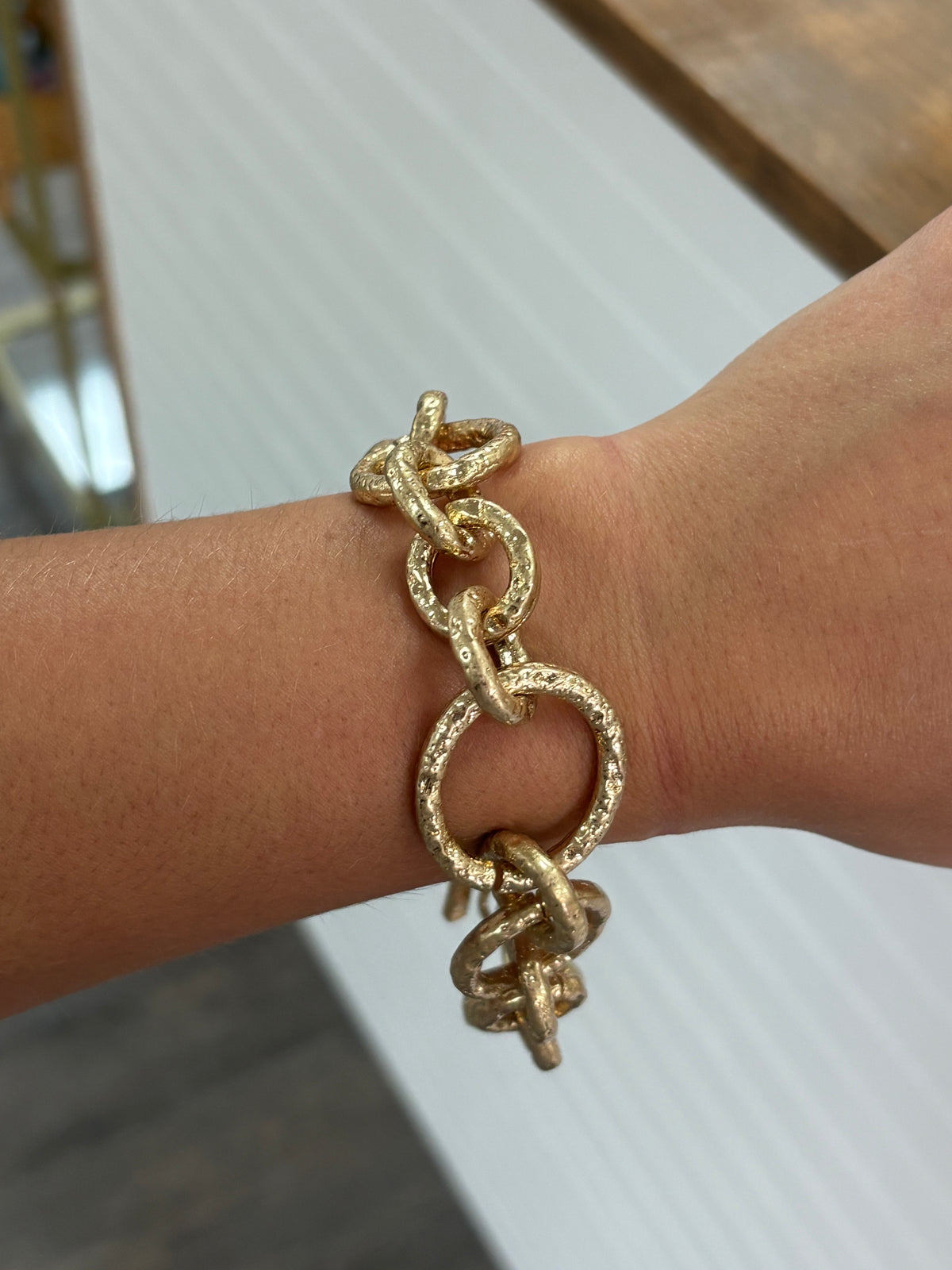Thick Gold Chain Link Bracelet