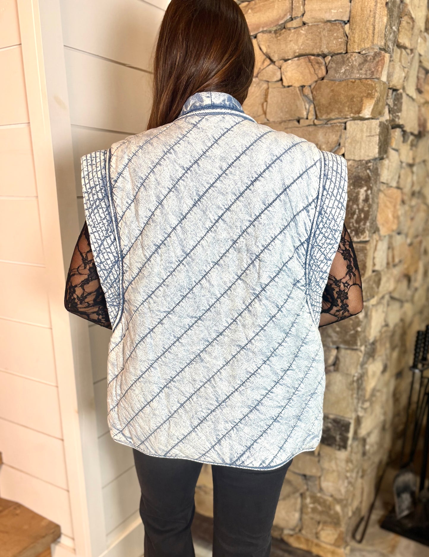 Denim Quilted Vest