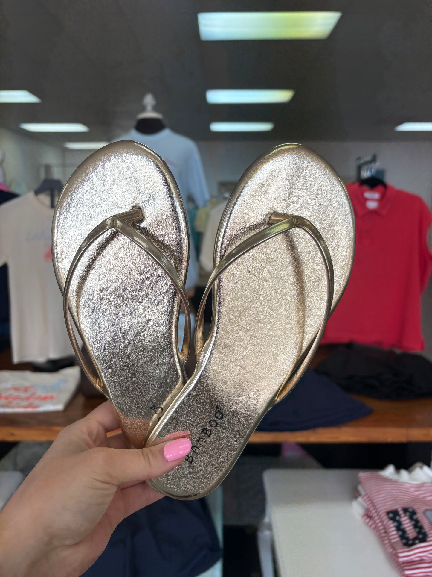 Beachside Gold Flip Flops