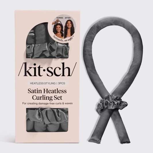 Satin Heatless Curling Set - Charcoal