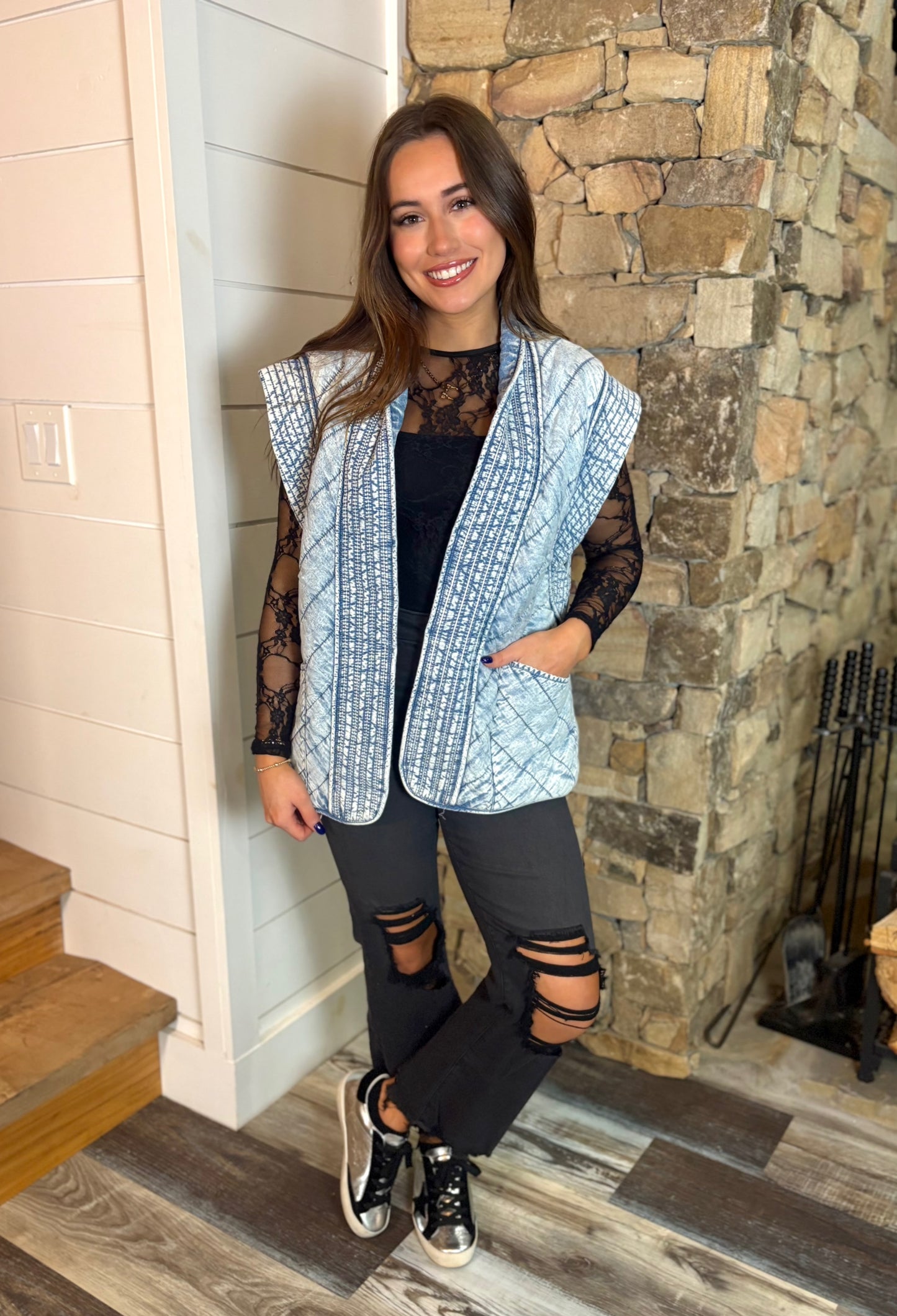 Denim Quilted Vest