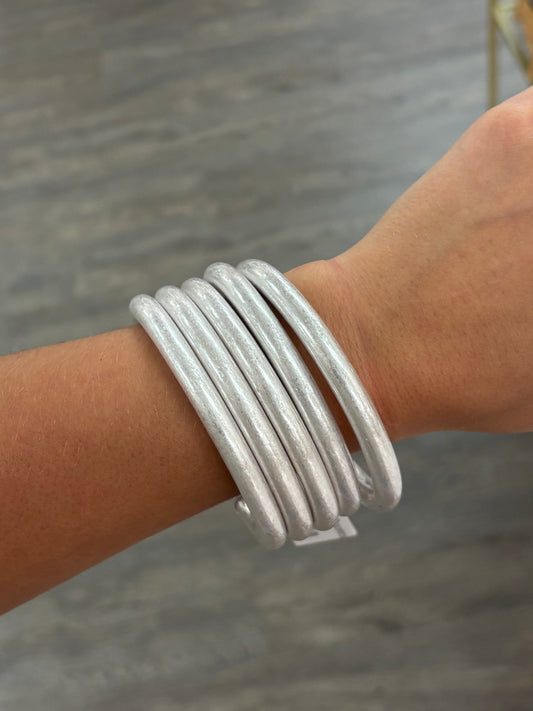 Silver Halo Bracelets (Set of 3)