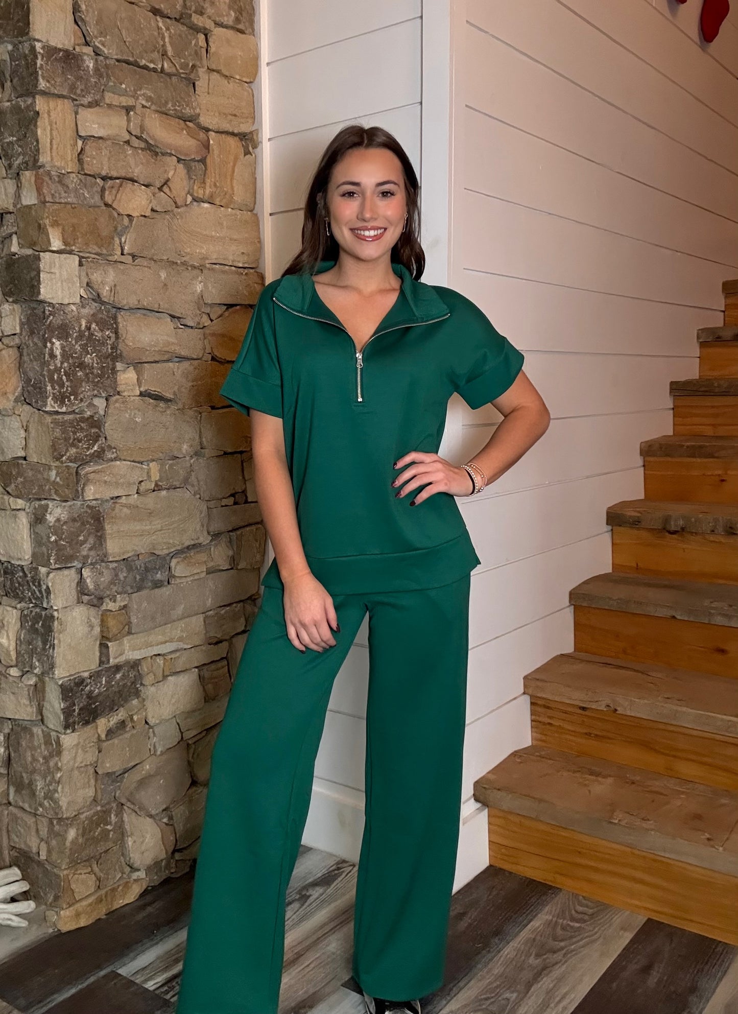 Scuba Half Zip Set (Hunter Green)