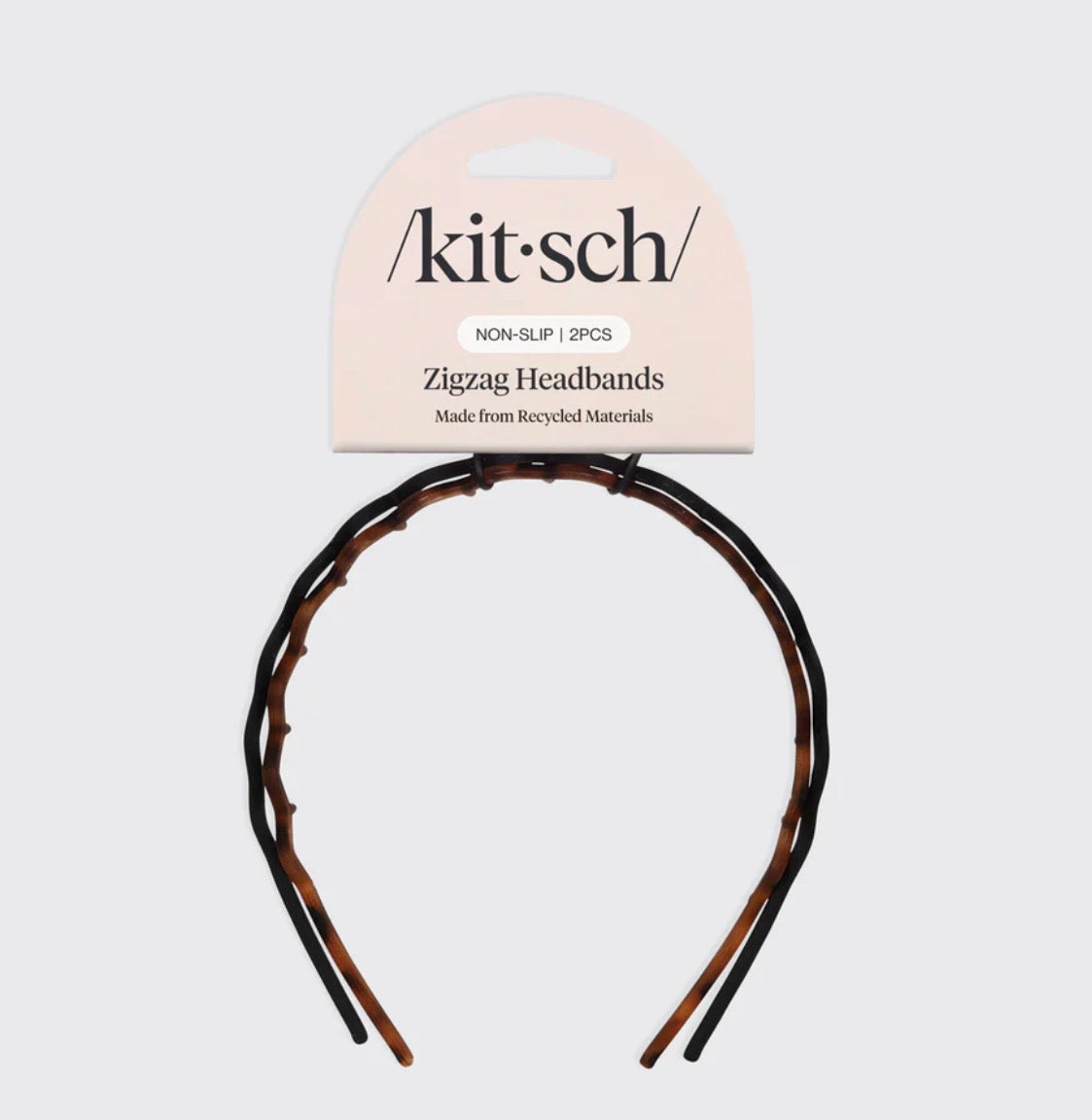 Zig Zag Headband 2pc - Black & Tortoise