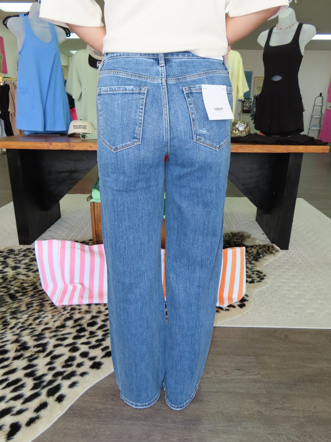 Classic Distress Wide Leg Jean