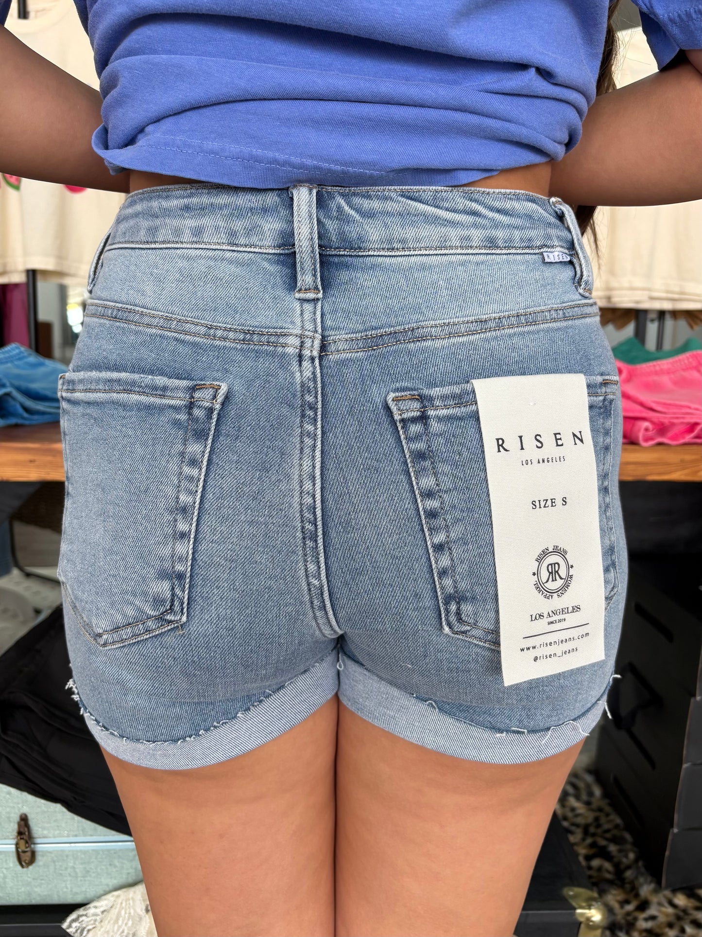 Light Tide Cuffed Shorts