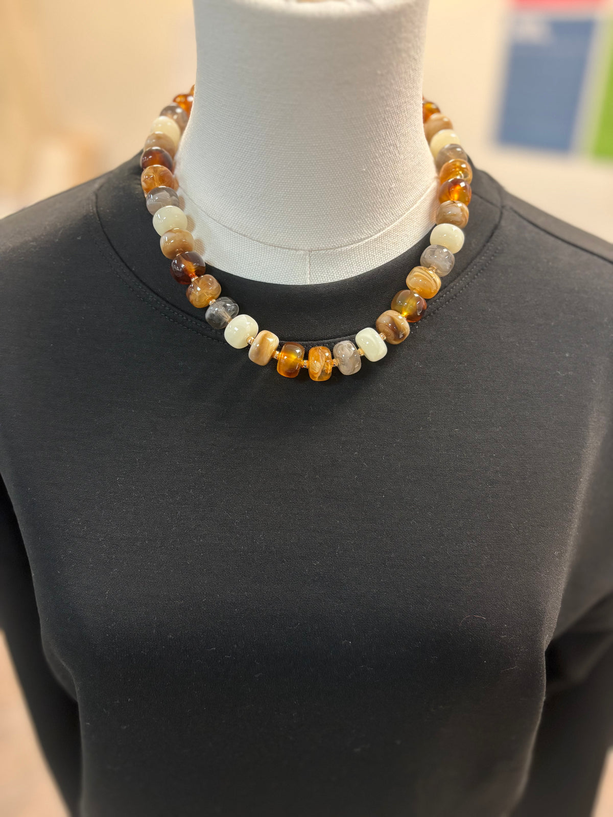 Coffee Beaded Necklace