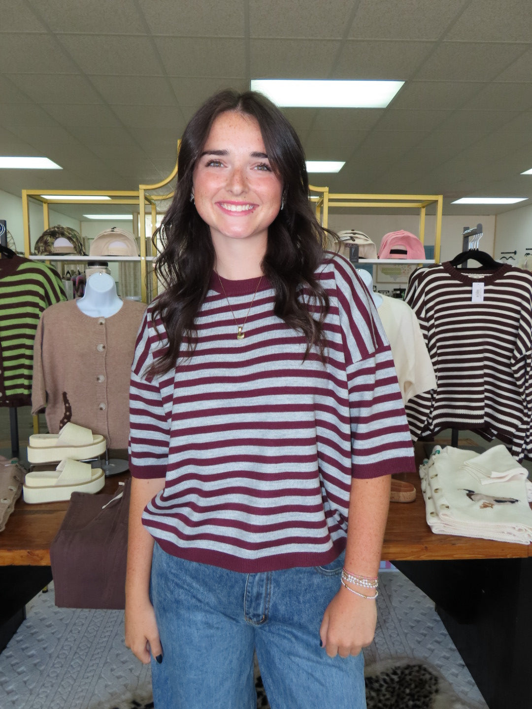 Wine Country Striped Top