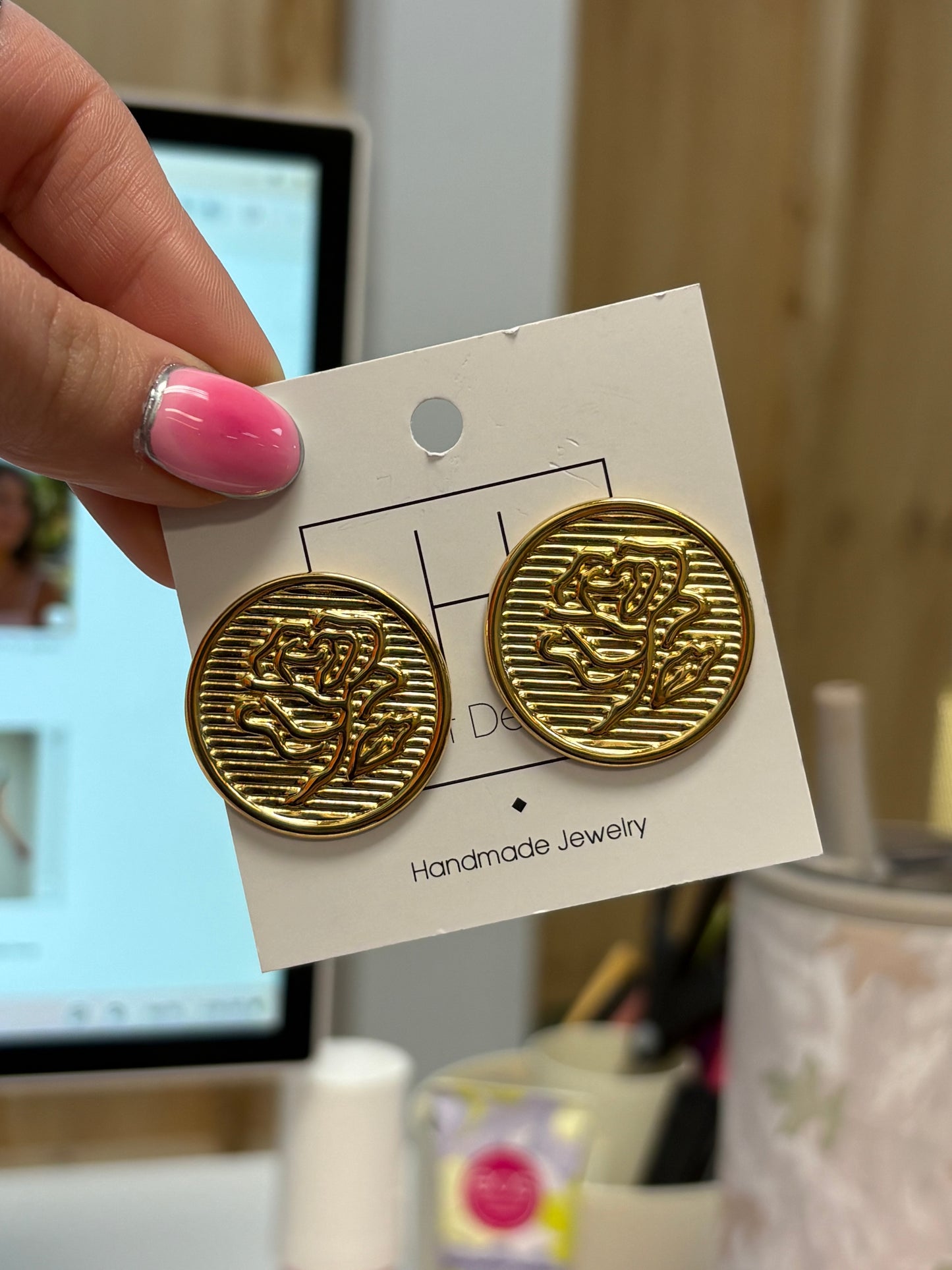 Rose Coin Earrings