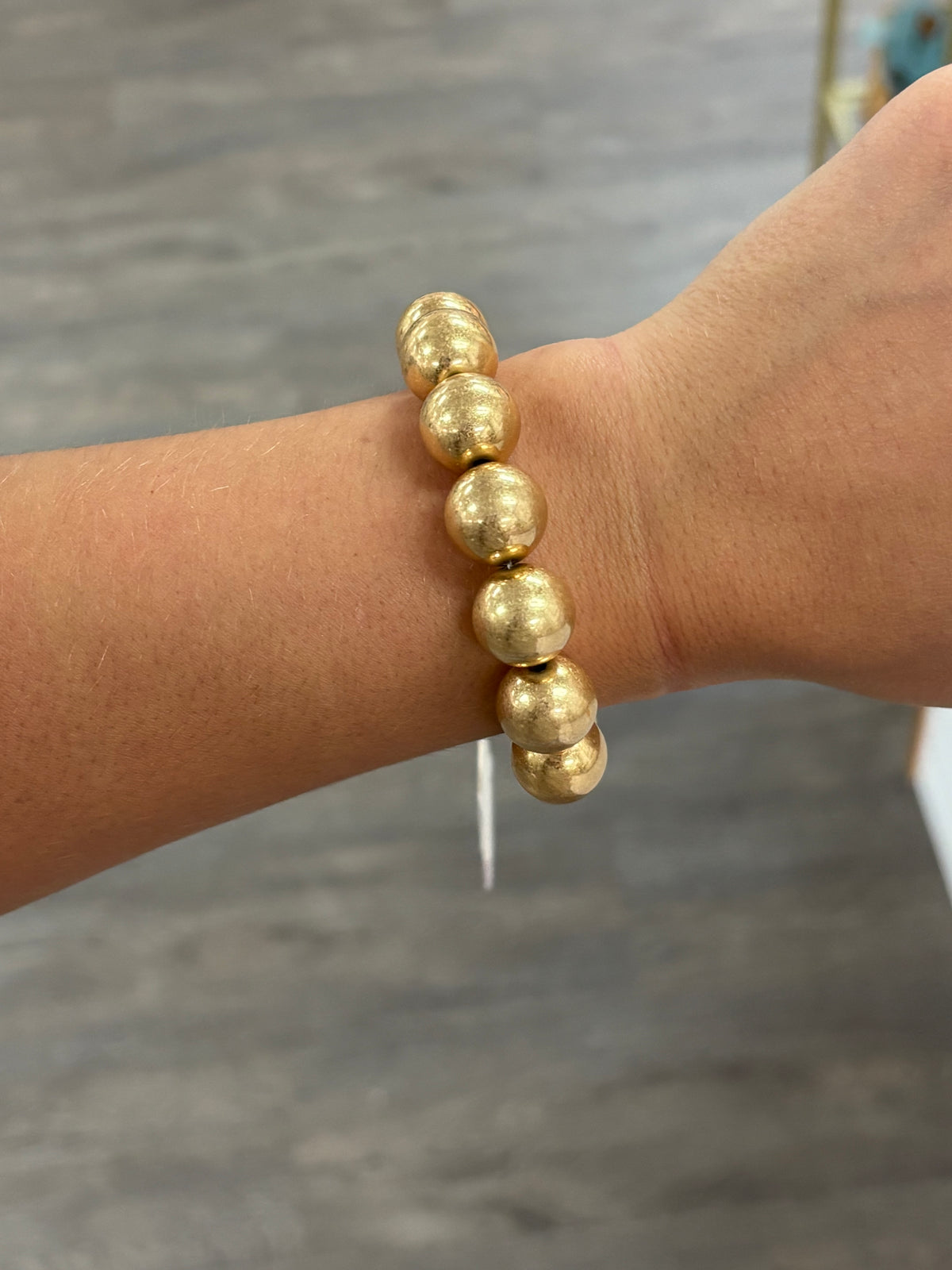 Large Gold Beaded Bracelet