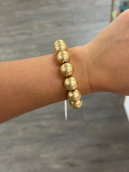 Large Gold Beaded Bracelet