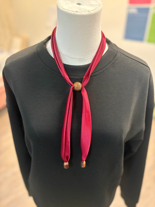 Wine Scarf Necklace