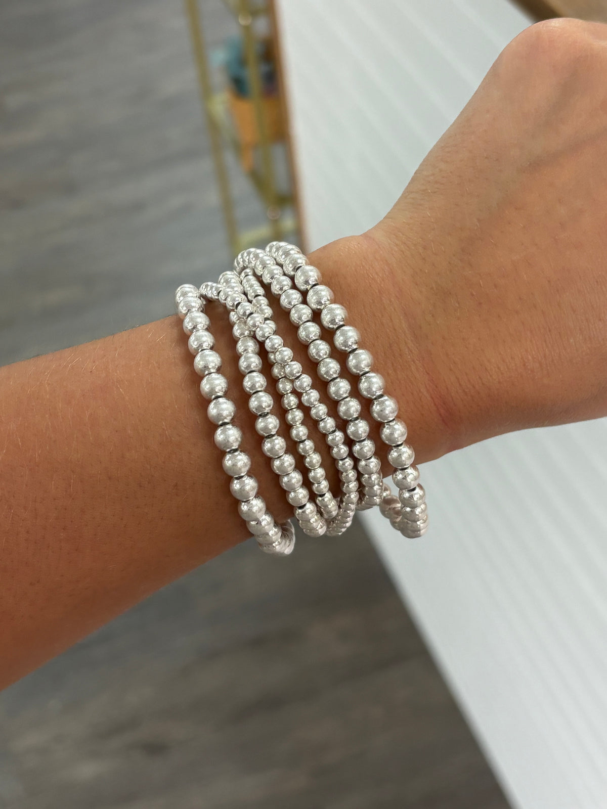 Silver Beaded Bracelet
