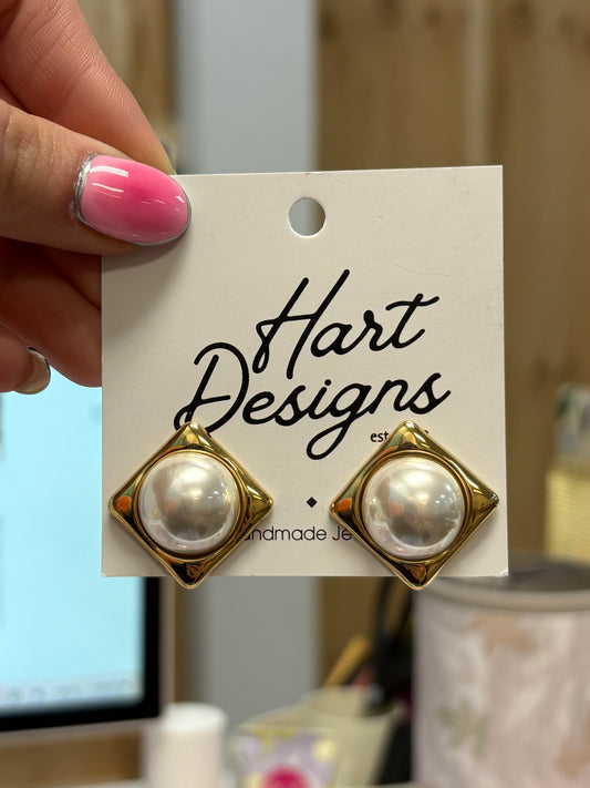 Square Pearl Earrings