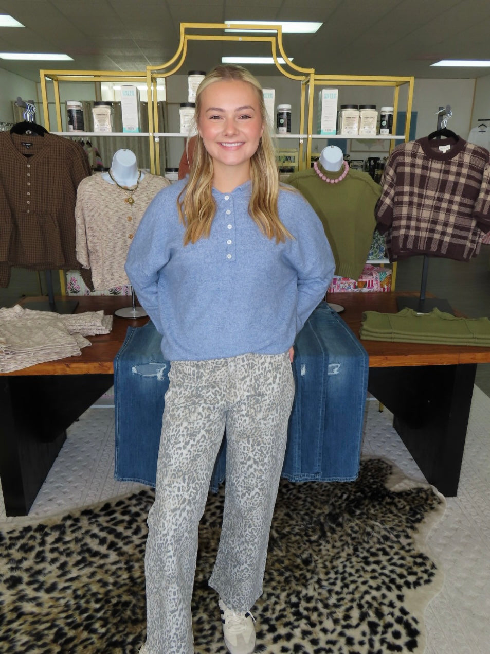 Bluebell Button Sweater