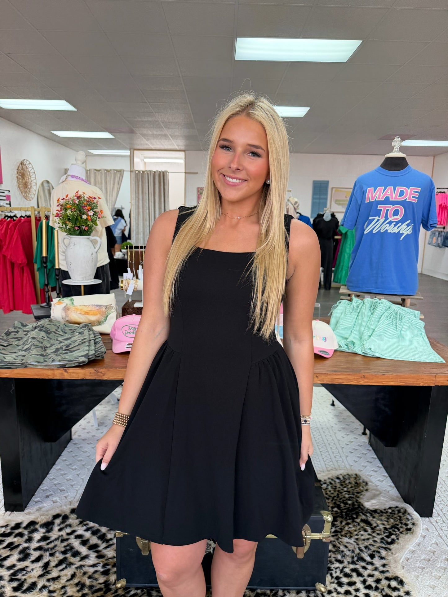 Square Neck Knit Dress