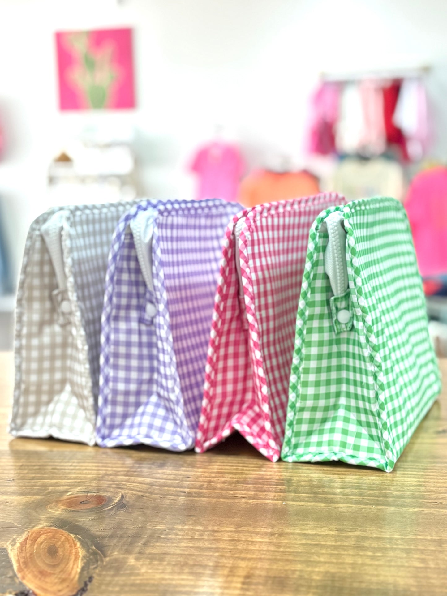 Wipeable Gingham Bag