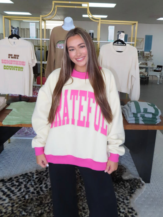 Grateful 2-Sided Mockneck Sweatshirt