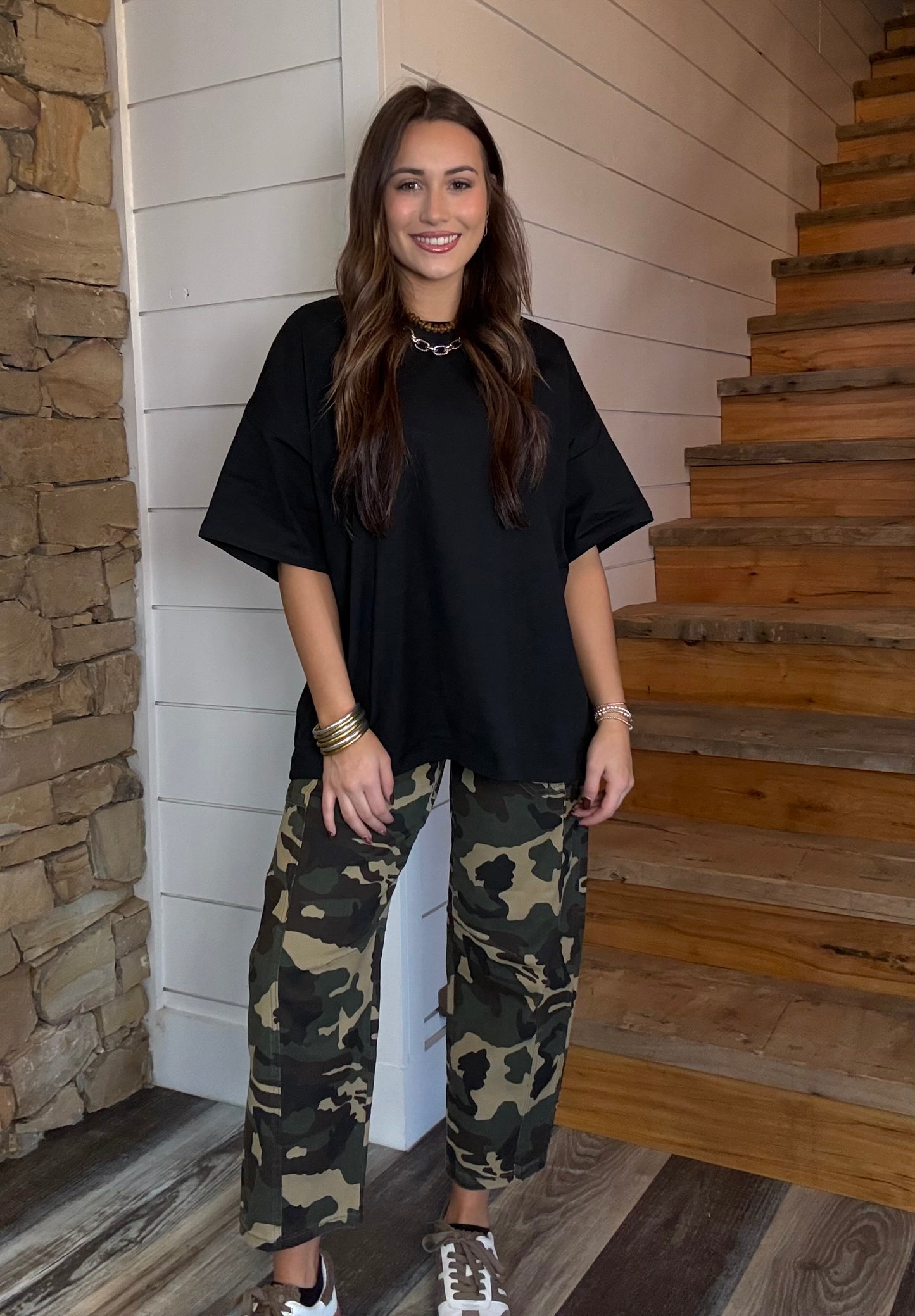 Slouchy Barrel Camo Jeans