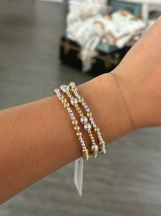 Mixed Metal Beaded Bracelet