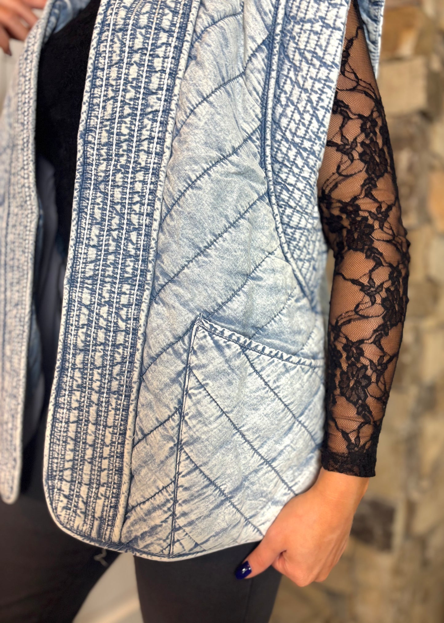 Denim Quilted Vest