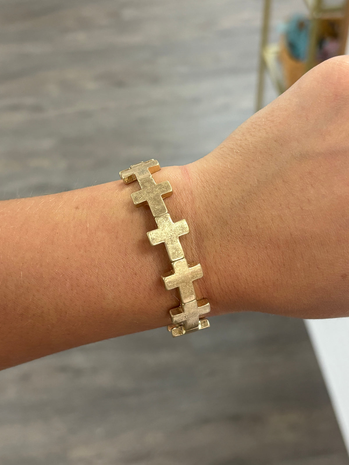 Gold Cross Bracelet