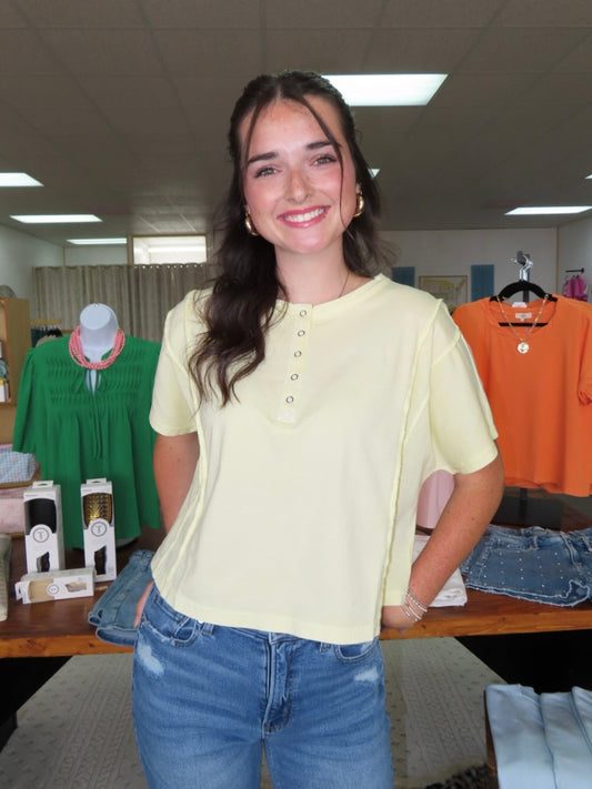 Lemon Drop Button Top
