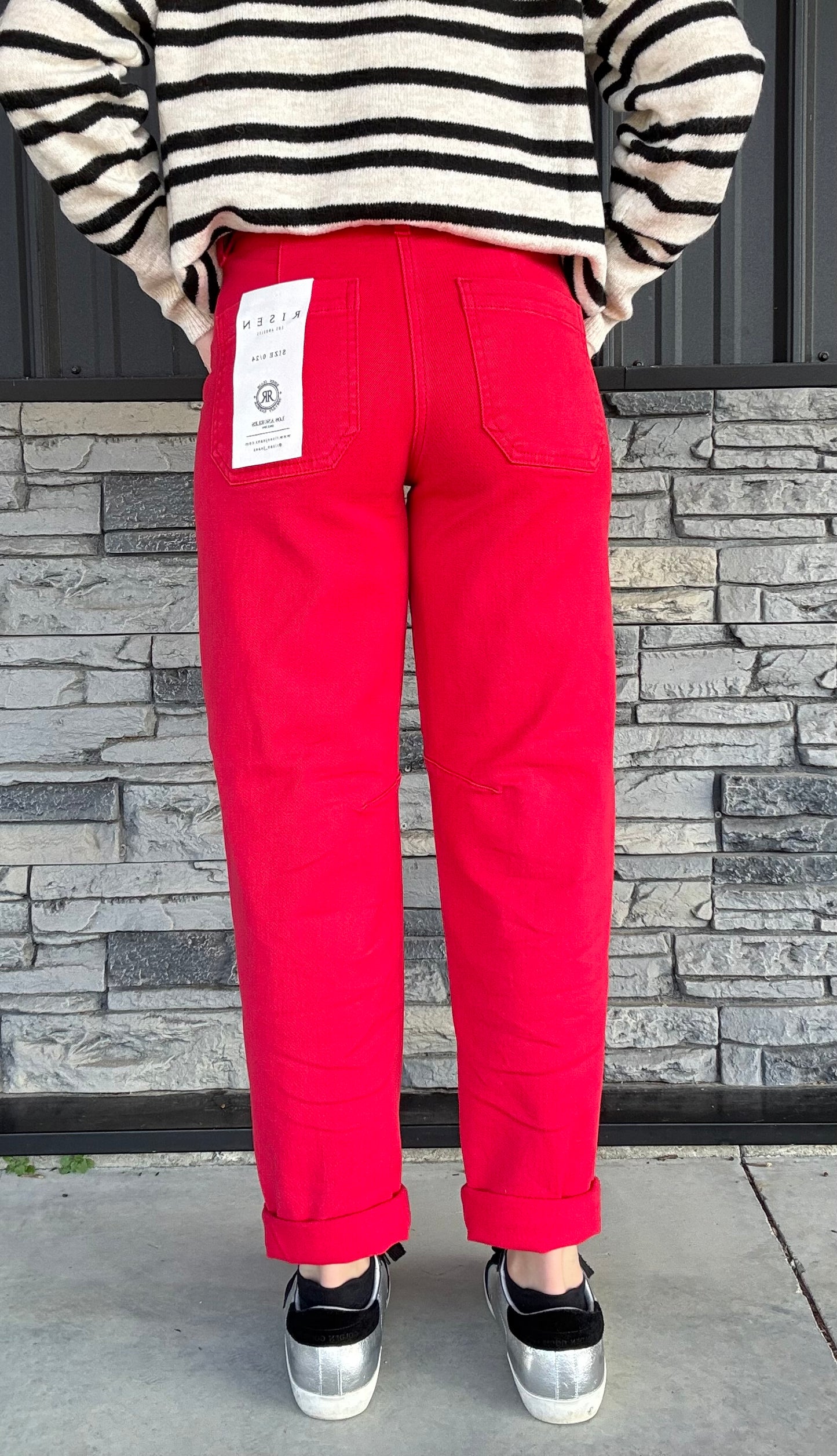 High Rise Ankle Cuffed Barrel Pant