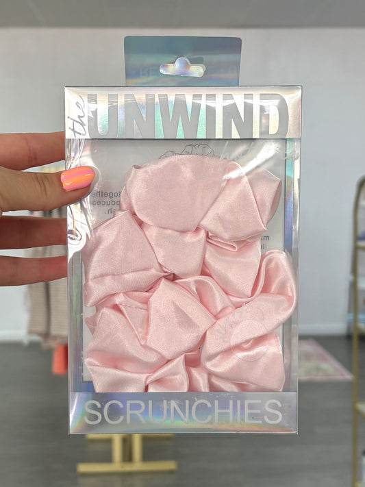 Pink Silk Scrunchies