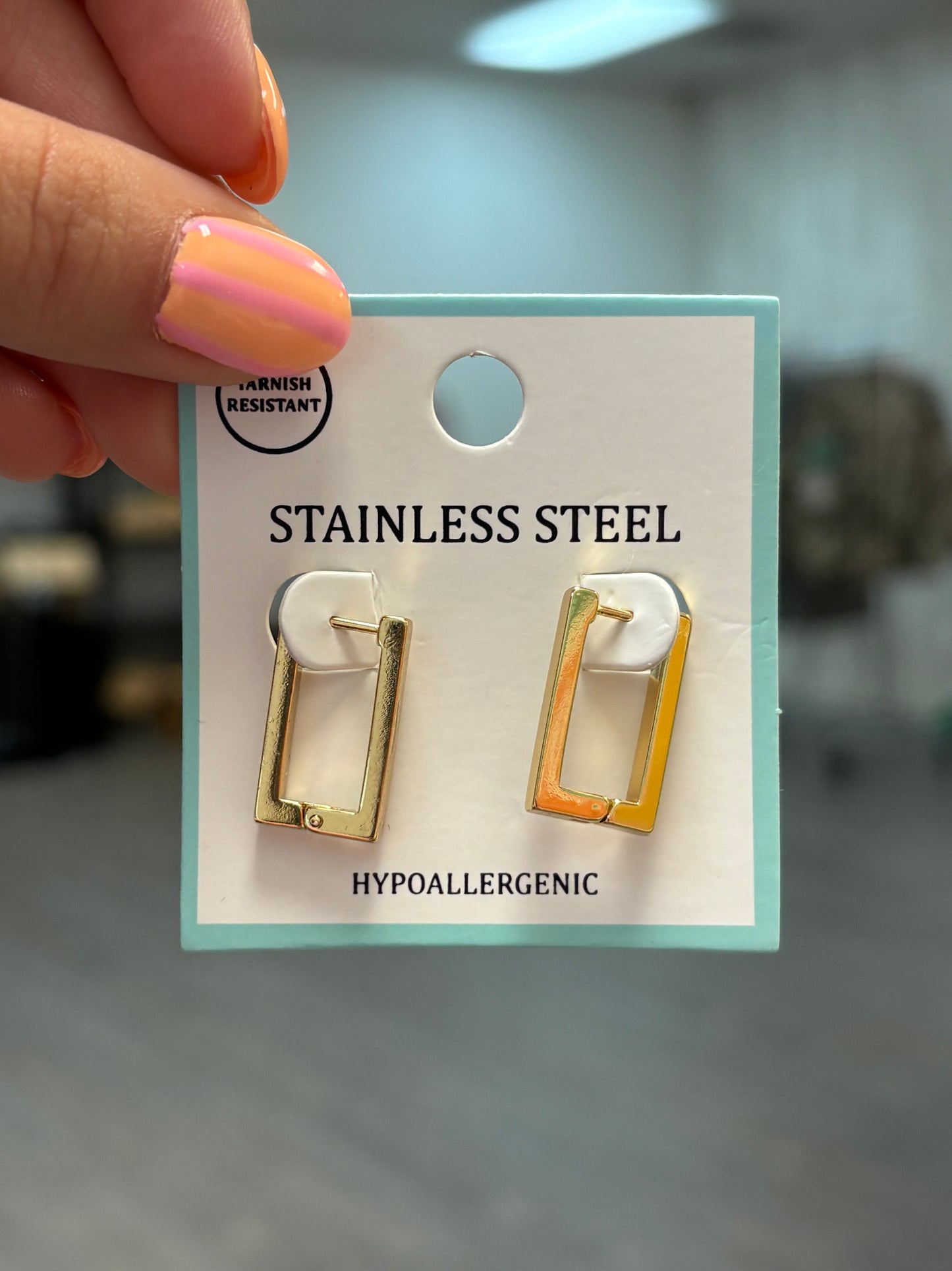 Square Huggie Earrings