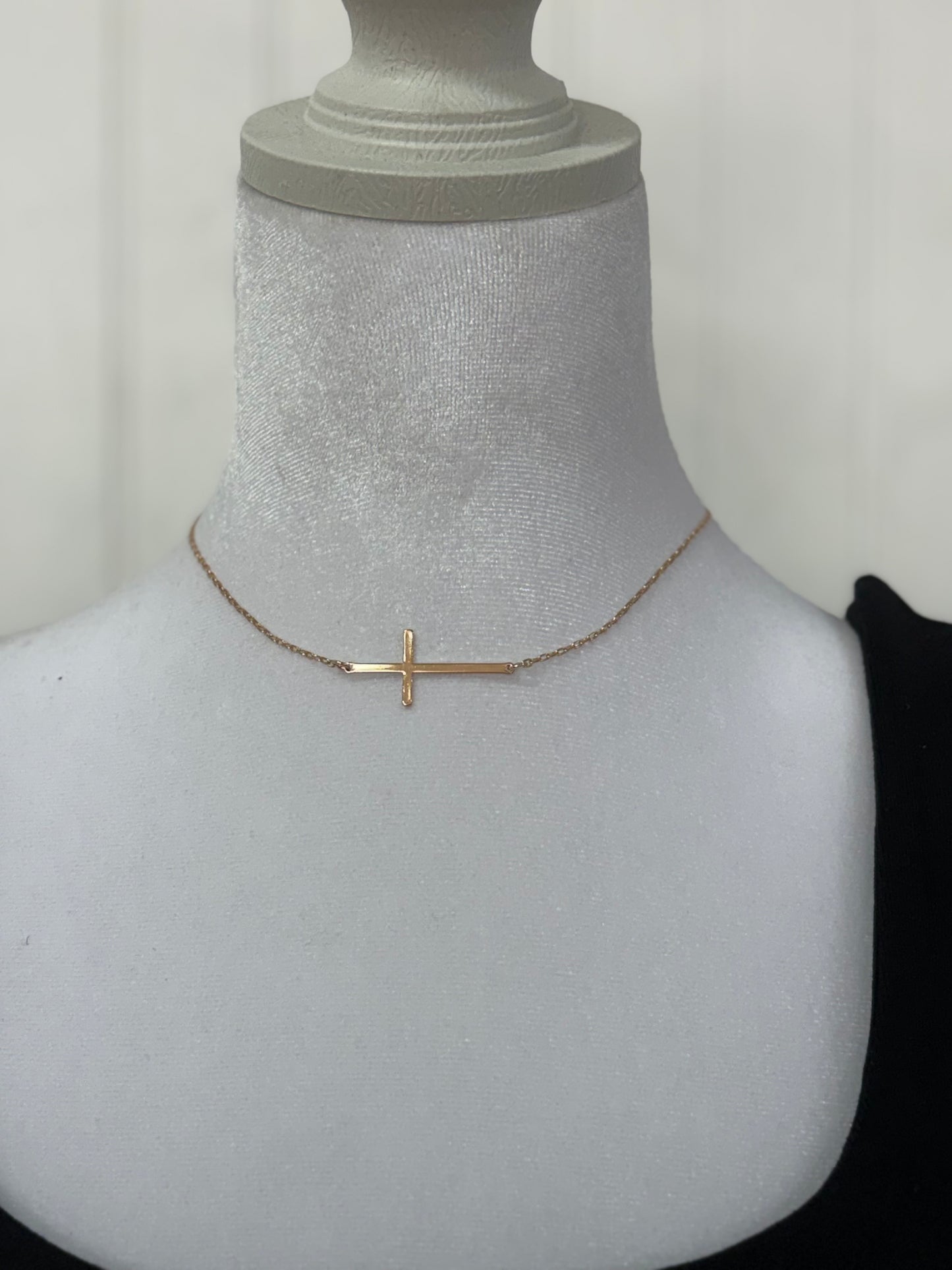 Cross Necklace + Stud Earrings