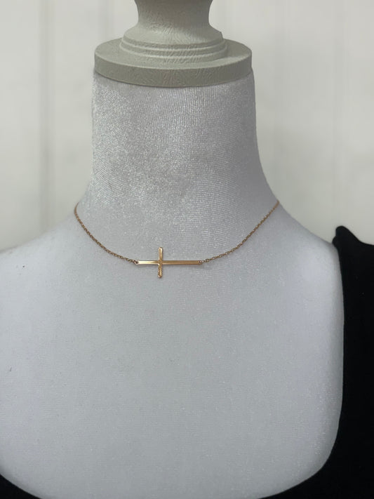 Cross Necklace + Stud Earrings