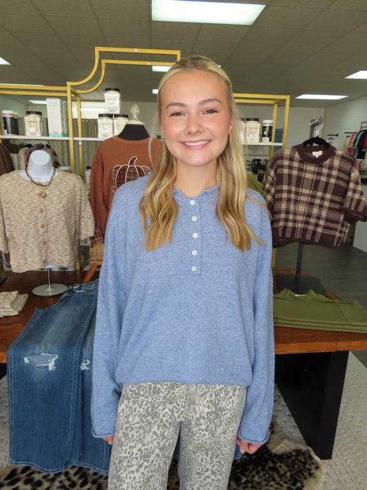 Bluebell Button Sweater