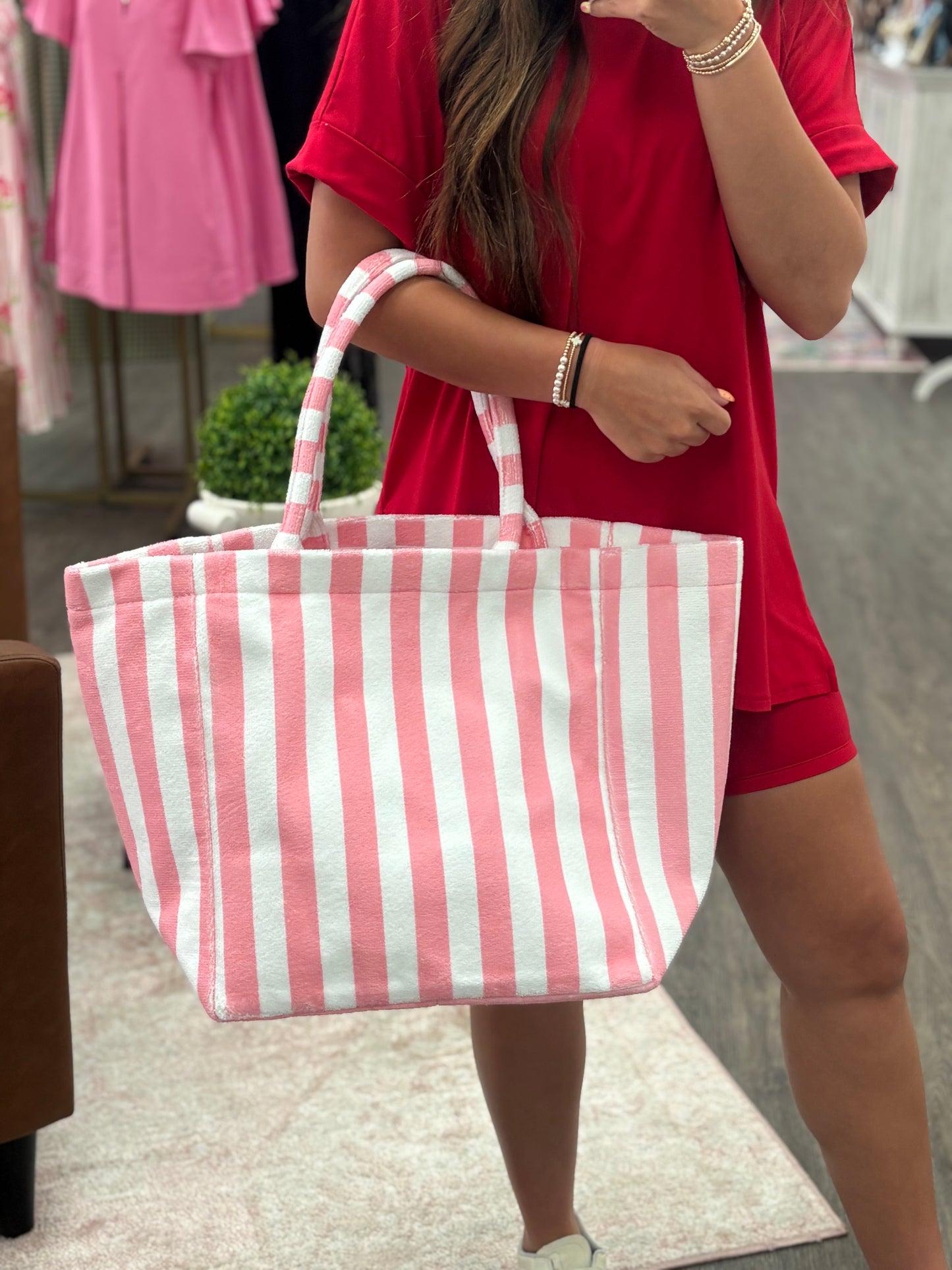 Peach Terry Cloth Bag