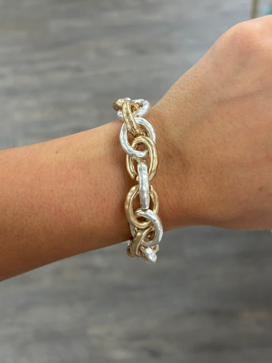 Mixed Metal Chain Bracelet