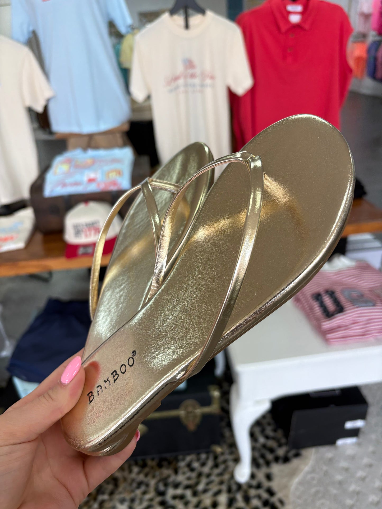Beachside Gold Flip Flops
